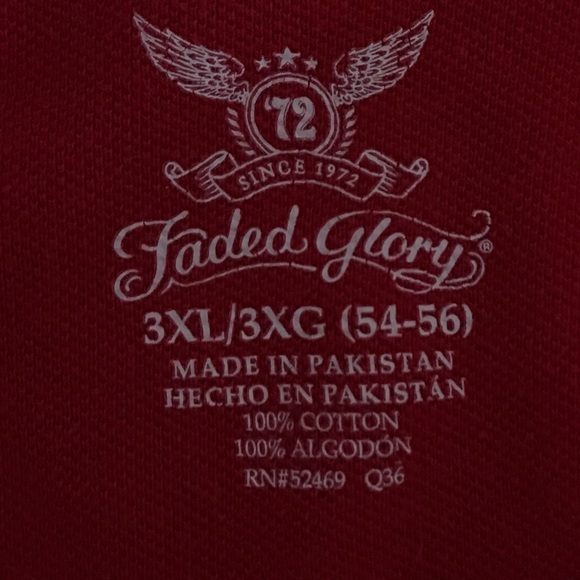 Faded Glory Men’s 3XL Red Shirt - Picture 2 of 5